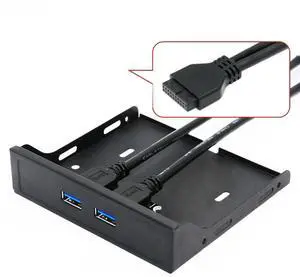 FOR 20Pin 2 Port USB 3.0 Hub USB3.0 Front Panel Cable Adapter Metal Bracket for PC Desktop 3.5 Inch Floppy Disk Drive Bay