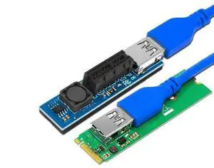 FOR NVME M.2 M-Key to PCI-E X1 Riser Card PCI Express Connector PCIE 1X Riser 60cm USB3.0 Cable Extension Port Adapter PCIE Extender