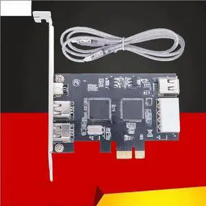 FOR PCI-e 1X IEEE 1394A 4 Port(3+1) Firewire Card Adapter PCIe PCI Express Internal 1394 A 6Pin To 4 Pin IEEE 1394 Cable For Desktop