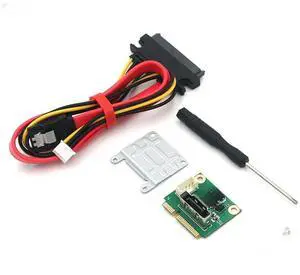 FOR Msata to SATA 2.5inch Adapter Convert Cable 5V Power Supply Connector mSATA to SATA 2.5" Riser w/ Mini Card Half to Full Bracket