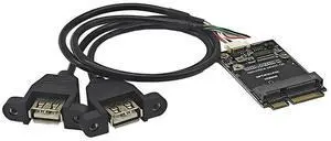 FOR Mini PCI Express to Dual USB Adapter mPCIe to 5 Pin 2 Port USB2.0 Converter for Full/Half Height Mini PCIE Card/USB Flash Disk