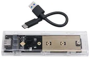 FOR M2 SSD Enclosure Adapter External Transparent M.2 SSD Box JMS583 NVME Enclosure RTL9210B Dual Protocol M2 Case for 2230-2280 SSD