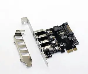 FOR 4 Port USB 3.0 5Gbps PCI-Express X1 Card Adapter HUB Support Low Profile Bracket