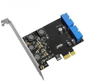 FOR PCIE to USB3.0 19/20PIN Expansion Card PCI-E PCI Express X1 to 4Port Front USB 3.0 5Gb Controller USB HUB Adapter for PC Desktop