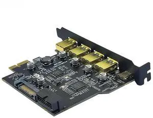 FOR PCIE USB Expansion Card PCI Express X1 to USB Type C + 4 Port USB3.0 + 19Pin Connector 2 Port USB3.0 Riser PCI-E USB 3.2 Adapter