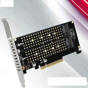 FOR Dual M.2 NVME to PCI Express X8 4.0 Raid Controller PCIE Split Card 2 Ports M2 NVME M KEY for 2230 2242 2260 2280 22110 NVME SSD