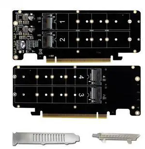 FOR 4Port M.2 NVME to PCI Express X16 4.0 Bifurcation Raid Controller M KEY NVME PCIE Split Card for 2230 2242 2260 2280 NVME M2 SSD
