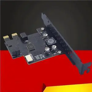 FOR PCI Express 2.0 X1 USB 3.2 Gen1 19Pin + TYPE-E Expansion Card PCIe Front Type-C Adapter Riser Type-E USB3.2 A-KEY 5Gbps Card