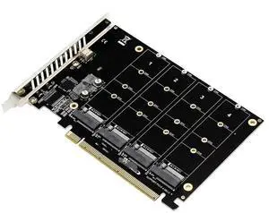 FOR NVME Expansion Card Adapter 4x 64Gbps M.2 NVME SSD M Key PCI-E Split Card Riser PCI Express 4.0 X16 to 4 Port NVME Raid Card