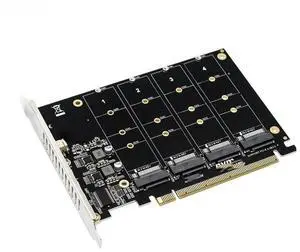 FOR NVME Raid Card PCI Express 4.0 X16 to 4 Port NVME Expansion Card Adapter 4x 32Gbps M.2 NVME SSD M Key PCI-E Split Card Riser