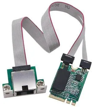 FOR I210AT Chip M.2 A+E to RJ45 COM Port Gigabit Ethernet Network Card 10/100/1000Mb Single Electrical Port Network Cards for Server