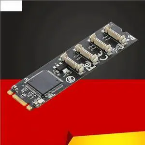 FOR M.2 B+M Key to 4 Port RS232 Serial Card DB 9Pin 4 Com Ports Controller RS-232 Industrial Serial Expansion Card Riser WCH384 Chip