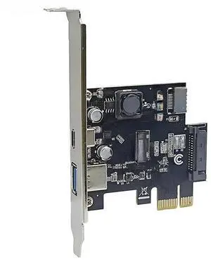FOR PCIE USB 3.0 + Type C + Type-E Expansion Card with SATA Power NEC720201 Chip Controller PCI Express X1 USB3.2 GEN1 5G Riser Card