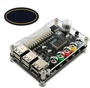 FOR 24Pin ATX Power Supply Breakout Board Power Module Adapter Connector Adjustable Voltage Knob 6 Port USB 2.0 Supports QC2.0 QC3.0