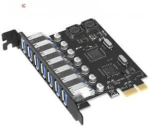 FOR USB 3.0 PCI-E Expansion Card Adapter 7 Ports USB 3.0 Hub Adapter External Controller PCI-E Extender PCI Express Card for Desktop