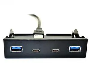 FOR USB Hub USB C Hub 3.5 Inch Floppy Drive Front Panel 2 Port USB 3.0 + 2 Port USB 3.1 Type C 20 Pin Connector For Desktop Computer