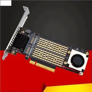 FOR PCIe To M2 Adapter Card PCIe X8 2 Port M2 NVME M Key SSD Converter M.2 PCI Express X8 Adapter VROC RAID Expansion Card Riser
