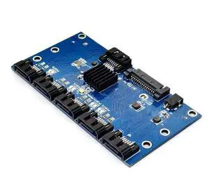 FOR SATA 1 to 5 Ports Hub PM Router SATA Port Multiplier Riser Card Splitter Storage Hard Disk Adapter Converter