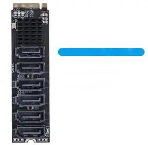 FOR M2 to SATA Adapter M.2 NGFF NVME to SATA3.0 Expansion Card B+M Key M-Key to 5/6 Ports SATA3.0 6Gbps Controller Riser for HDD SSD