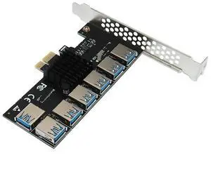 FOR Gold PCI Express Multiplier Riser PCIE 1 to 7 PCI Express X16 USB Adapter Extender PCI-e Riser For PC Graphics Card