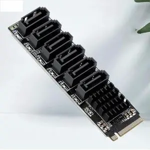 FOR NVME to SATA Expansion Card M.2 to SATA Adapter M2 Connector Internal SSD SATA 3 Port Multiplier NGFF M Key to SATA3 Controller