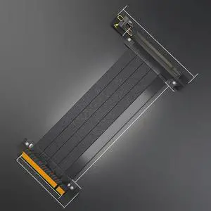 FOR GPU Extension Cable 90 Degree PCIE 4.0 16X High Speed PCI Express Riser Silver-plated Cable 64GBS for RTX4090 RTX3090ti RX6900XT