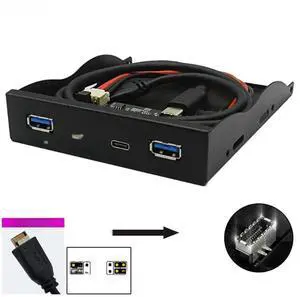 FOR 10G USB 3.2 GEN2 Front Panel HUB 2x USB3.2 GEN2 + 2x TYPE-C Adapter TYPE E to Front Type C for Desktop 3.5" Floppy Drive Bay