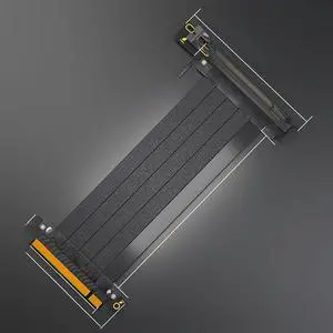 FOR 90Degree PCI-E X16 4.0 Flexible Cable Black PCI Express 16x Shielded High Speed 64G GPU Riser Cable 30cm PCIE4.0 Extension Cable