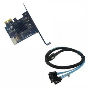 FOR PCIE to Mini SAS SFF-8087 Expansion Card Support 4 Port SATA 3.0 6Gbps HDD SSD SFF8087 to PCI Express X1 Adapter SATA Controller