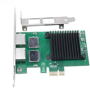 FOR 2Port Network Card I350-T2 I350AM2 Chip PCI Express X1 to Dual RJ45 NIC 10/100/1000Mbps Gigabit Ethernet Lan Card for PC Desktop