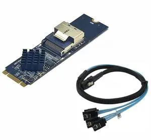FOR M.2 NVME to Mini SAS SFF-8087 Expansion Card Support 4 Port SATA3.0 6Gbps HDD SSD SATA Controller SFF8087 to M2 NVME Adapter