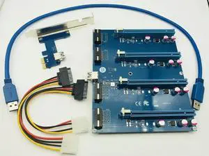 FOR PCI Express 1 to 4 Port PCI-E 1x Expansion Kit PCI Express Switch Multiplier HUB Riser Card PCIE x1 to x16 Adapter for FOR PCI Express 1 to 4 Port PCI-E 1x Expansion Kit PCI Express Switch Multiplier HUB Riser Card PCIE x1 to x16 Adapter for