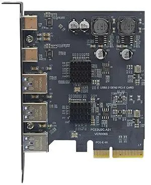 FOR PCIE USB Expansion Card PCI Express X4 to 2Port USB C + 3Port USB3.2 Gen2 10Gbps Adapter PCI-E to USB 3.1 Type-C HUB for Desktop