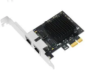 FOR 2.5Gb PCIE Network Card PCI Express X1 to 2 Port RJ45 Gigabit Ethernet NIC 2500Mbps Network Adapter RTL825BG Chip for PC Desktop