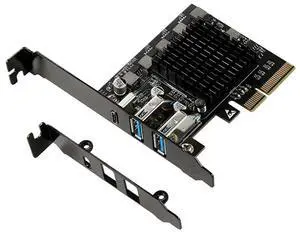 FOR Expansion Card PCI Express X4 to 2 Port USB3.2 Gen2 10G + 1 Port USB3.2 Gen2x2 20G Riser PCIE USB 3.2 Card for Industrial Camera