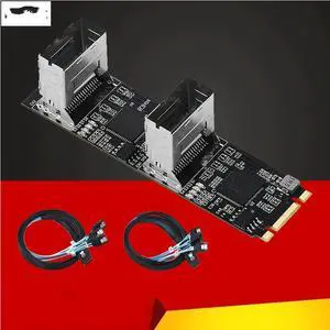 FOR M.2 to SATA Card PCI Express 3.0 M2 to SATA Multiplier Adapter 8 Port SATA 3 6Gbps Controllers B+M Key with 2 Mini SAS Cable