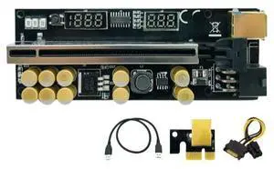 FOR 1-10PCS PCIE Riser for Video Card Riser 016 USB 3.0 Voltage Temperature GPU Riser PCI Express X16 Extender 6Pin Power for