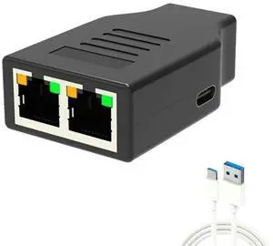 RJ45 Ethernet Splitter Adapter 2 Devices Simultaneously Seamlessly Internet Sharing and Networking Expansion