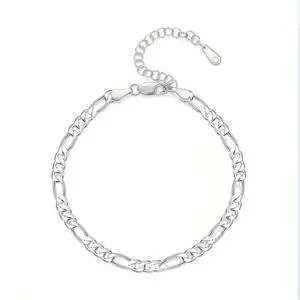 925 Silver Figaro Foot Chain - Hypoallergenic, Lightweight & Stylish Jewelry for Women & Men, Ideal for Everyday Wear, Gift-Giving, and Special Occasions