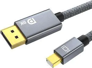 JAENFONG 8K Mini DisplayPort to Displayport 1.4 Cable 6.6Ft Thunderbolt to DP Cable 8K@60Hz 4K@144Hz Thunderbolt 2(Video Output) Compatible with MacBook iMac Mac Mini to DP Monitor