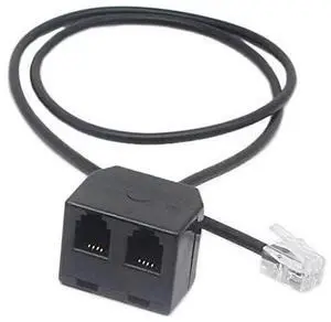 JAENFONG RJ9 Telephone Training Adapter Y Splitter RJ9 Headset Extension Cord Adapter 1 Male to 2 Female Connector for IP Phones (2 RJ9 FM)