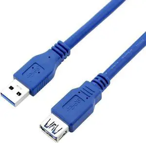 JAENFONG USB Extension Cable,USB 3.0 Extension Cable/USB 3 A-Male to A-Female Cable in Blue, 0.3m/1FT