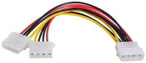 JAENFONG IDE 4Pin 1 to 2 Power Extension Cable 10cm Hard Disk Driver Power Splitter Cable for SSD HDD 5V 12V