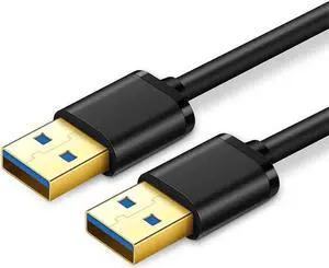 JAENFONG USB 3.0 A to A Male Cable, USB to USB Cable 6.6ft USB Male to Male Cable Double End USB Cord with Gold-Plated Connector for Hard Drive Enclosures, DVD Player, Laptop Cooler 6.6 ft.