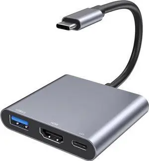 JAENFONG USB C to HDMI Adapter USB C Digital AV Multiport Adapter USB Type C Converter to 4K HDMI USB 3.0 100W PD for MacBook Pro/Air iPad Pro Chromebook HP etc