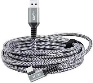 JAENFONG USB3.2 Gen1 VR Link Streamline For Oculus Quest 2, Model: A-C Aluminum Shell 5M Braided Wire -5M