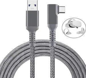 JAENFONG 16.4Feet 5M VR Link Cable Compatible for Oculus Quest 2, USB 3.0 to USB Type C High Speed Data Transfer and Fast Charging USB Type C 3.2 Gen1 Cable for Quest2 VR Headset and Gaming PC (16.4ft