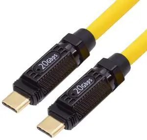 JAENFONG USB C to USB C Cable, USB C Male to Male 20Gbps 8K@60Hz Data Transfer PD 140W Fast Charging Cable with Charging Indicator Iight 0.65FT/0.2M