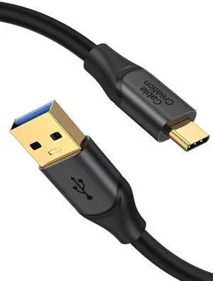 JAENFONG CableCreation USB C to USB A Cable 1FT,USB 3.1 USB 3.2 Gen2 10Gbps USB A to C Data Cable, Android Auto Cable 3A for USB C External SSD MacBook Pro iPad S21, iPhone 16/15 Pro Max Plus,0.3m