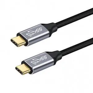 JAENFONG Cable USB-C USB-C 100W Type-C Male to Male Cable 20V 5A GEN2 10Gbps 100W Charging for Laptop Tablet Phone 100CM